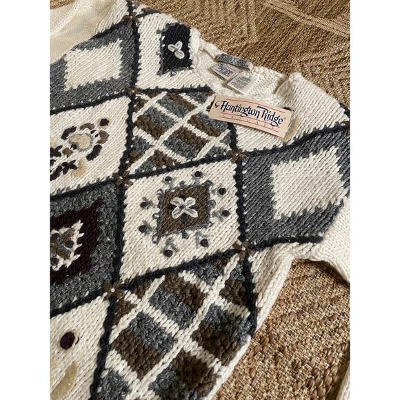 Vtg. Dead Stock Huntington Ridge Hand Knitted Sweater Size Small - Picture 2 of 7